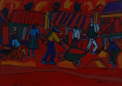 THE BUILDERS by Johnson Hasane Baloyi - Auction record, sale price, and art valuation. Compare with similar artists and explore comparable artworks.