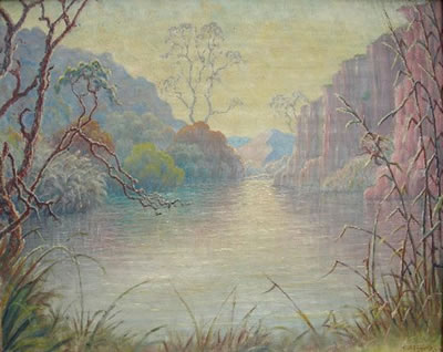 A VERDANT LAKE SCENE, SWARTRUGGENS