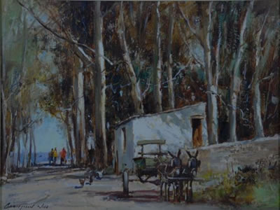 Sample artwork by Christiaan St Patrick Nice (1939 - 2020), known for impressionist style, variety of subjects in subdued color palette - View similar artists and auction records