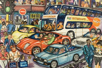 IN THE TRAFFIC, JOHANNESBURG