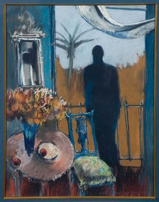SHADOWED FIGURE ON A BALCONY