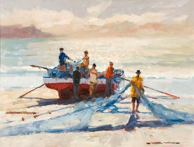FISHERMEN ON THE SHORE