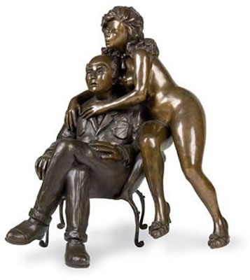 NUDE WITH SEATED MAN