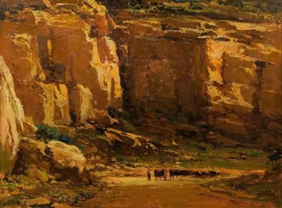 LEADING CATTLE THROUGH A GORGE