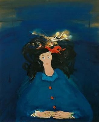 SEATED LADY IN BLUE