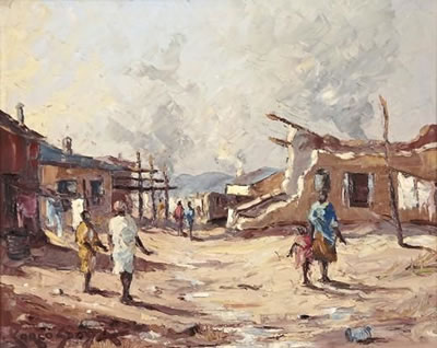 TOWNSHIP SCENE by Carlo Sdoya - Auction record, sale price, and art valuation. Compare with similar artists and explore comparable artworks.