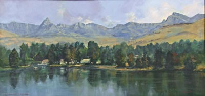 LAKE NAVARONE, DRAKENSBERG by Leonard Anton Benzon - Auction record, sale price, and art valuation. Compare with similar artists and explore comparable artworks.