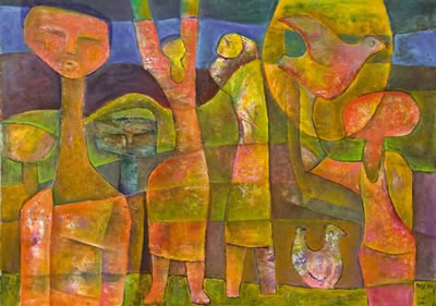 ABSTRACT FIGURES AND BIRDS