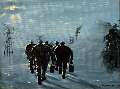MINERS AT NIGHT, CROWN MINES S.A