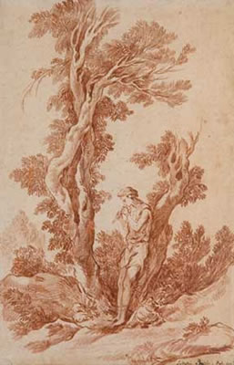Landscape with a Shepherd Playing a Flute