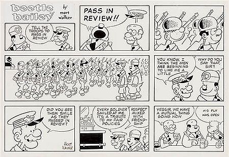 Three Beetle Bailey cartoon strips by Mort (Addison Mortimer) Walker - Auction record, sale price, and art valuation. Compare with similar artists and explore comparable artworks.
