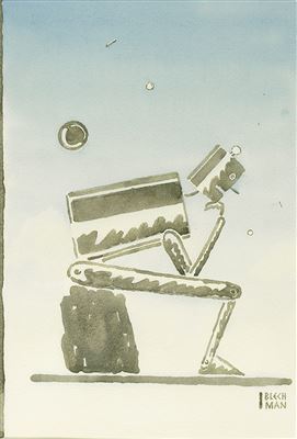 Robot (á la Rodin) by R O Blechman - Auction record, sale price, and art valuation. Compare with similar artists and explore comparable artworks.