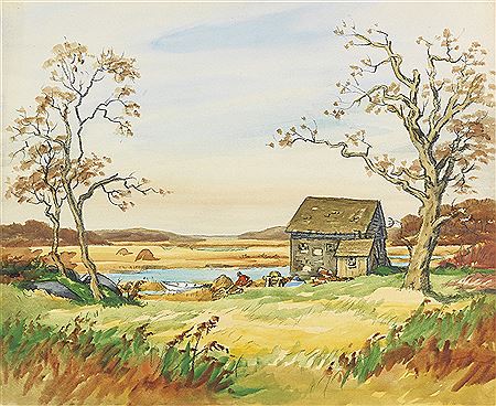 Lighthouses on the Massachusetts Coast, Fisherman's Cottage AND Farmer Haying on Coast (3)