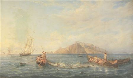 FISHERMEN HAULING IN THEIR CATCH OFF CAPRI by Frederik Christian Thoming - Auction record, sale price, and art valuation. Compare with similar artists and explore comparable artworks.