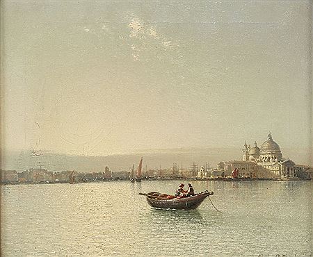 `SUNRISE VENICE (SANTA MARIA) LAGOON BOAT PREPARING FOR FISHING'