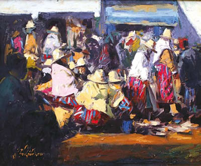Scène de marché by Abdeslam Bouzourhoun - Auction record, sale price, and art valuation. Compare with similar artists and explore comparable artworks.