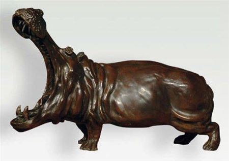 Hippopotame gueule ouverte
