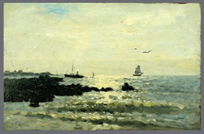 Soleil couchant à Port Louis, Morbihan