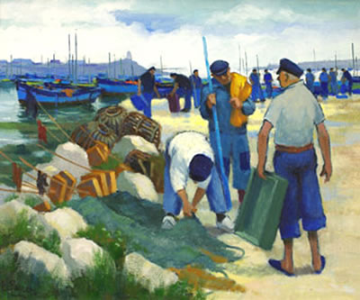 Sample artwork by Louis Parrens (1904 - 1994), known for land-and seascape, figure, genre painting - View similar artists and auction records