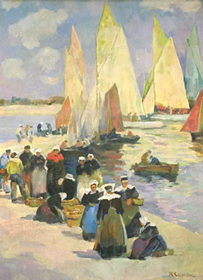 Retour de pêche bretonnes sur le quai