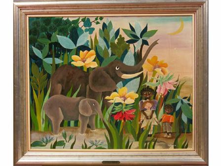 Enfants dans la jungle by Sylviane Jouenne - Auction record, sale price, and art valuation. Compare with similar artists and explore comparable artworks.