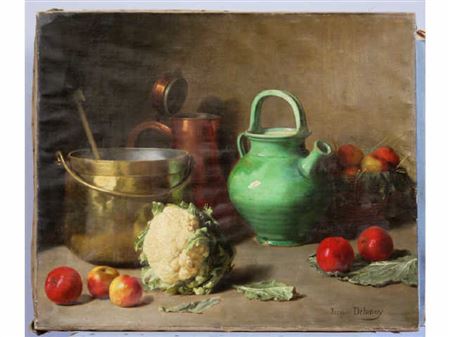 Nature morte au chou-fleur et aux fruits