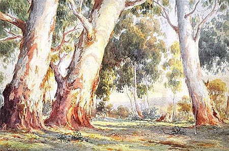 Landscape with Gum Trees by Arnold Jarvis - Auction record, sale price, and art valuation. Compare with similar artists and explore comparable artworks.
