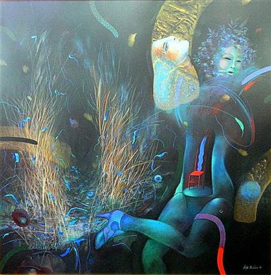 Blue Stage 1991 by Hugh Oliveiro - Auction record, sale price, and art valuation. Compare with similar artists and explore comparable artworks.