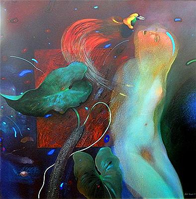Sample artwork by Hugh Oliveiro (Born 1938), known for painting - View similar artists and auction records