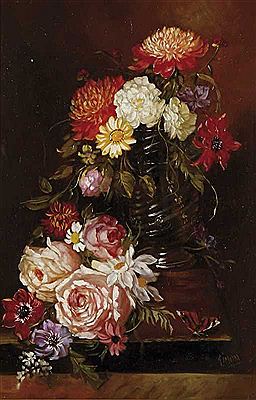 FLEURS ET PAPILLON