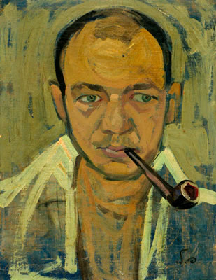 Portrait of Pinchas Litvinovsky: Self-Portrait with a Pipe