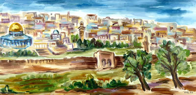 Sample artwork by David Gilboa (1910 - 1976), known for portrait and cityscape paintings - View similar artists and auction records