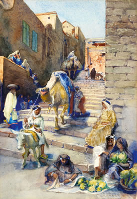 Figures in the Old City of Jerusalem