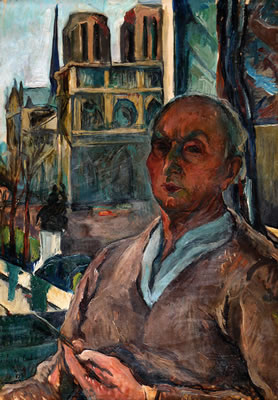 Portrait of Vilmos Perlrott Csaba: Self-Portrait and Paris View