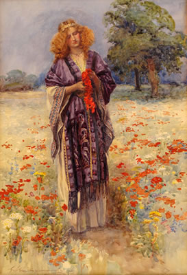 Young Girl in the Field by Gertrude Demain Hammond - Auction record, sale price, and art valuation. Compare with similar artists and explore comparable artworks.