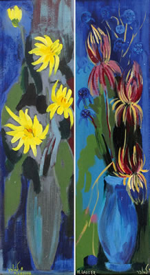 Lot of 2 paintings: Flowers