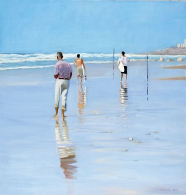 Sample artwork by Anna Pasternak (Born 1943), known for portrait, figures in shoreline scene painting - View similar artists and auction records
