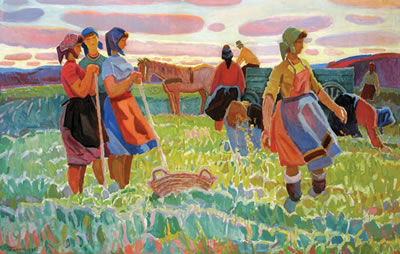A Field with Workers