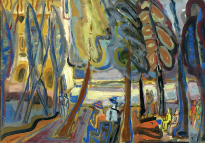 Sample artwork by Zipora Brener (1917 - 2010), known for painting - View similar artists and auction records