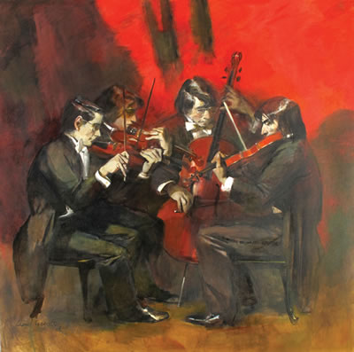 Big Red Quartet by Leonid Guervitz - Auction record, sale price, and art valuation. Compare with similar artists and explore comparable artworks.