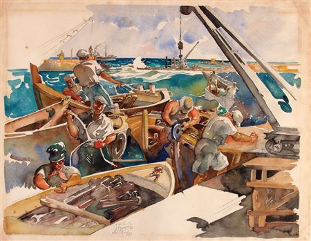 Workers in Tel -Aviv Harbor