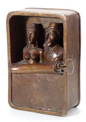 Couple in a Can by Benjamin Levy - Auction record, sale price, and art valuation. Compare with similar artists and explore comparable artworks.
