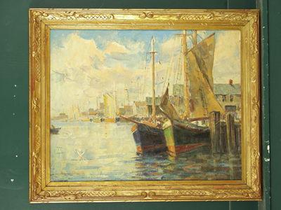 New England Harbor Scene