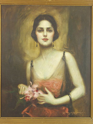 Portrait of Muriel Vanderbilt by Charles Bosseron Chambers - Auction record, sale price, and art valuation. Compare with similar artists and explore comparable artworks.