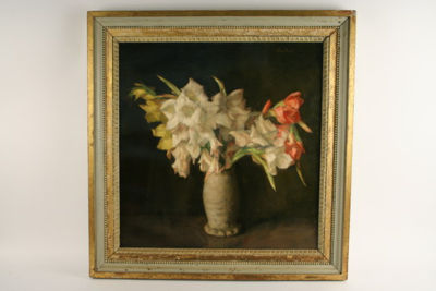 Gladiolas in a Vase by Georg (Wilhelm Christian) Rueter - Auction record, sale price, and art valuation. Compare with similar artists and explore comparable artworks.