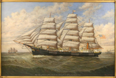 Sample artwork by Percy A Sanborn (1849 - 1929), known for ship portrait, mural, animal portrait - View similar artists and auction records