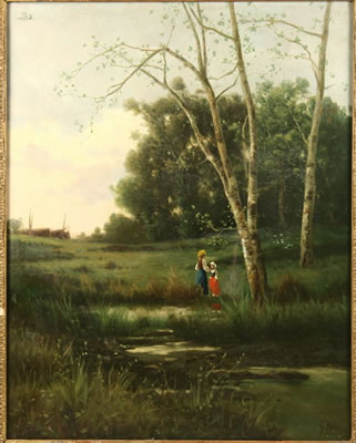 Two Girls at Summer Pond by Gabriel Moiselet - Auction record, sale price, and art valuation. Compare with similar artists and explore comparable artworks.