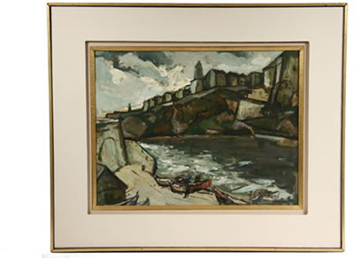 Coastal Village Ramparts on Cliff, Israel by Harold Rotenberg - Auction record, sale price, and art valuation. Compare with similar artists and explore comparable artworks.