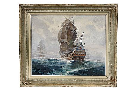 Galleons Entering a Fogbank