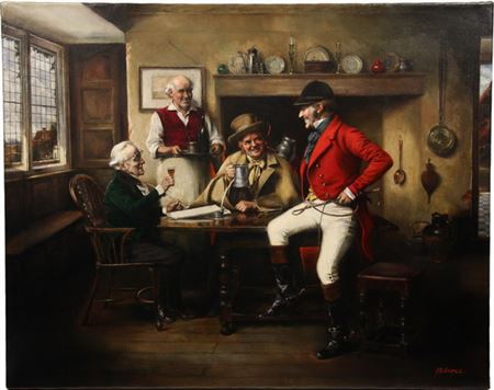 Fox Hunter Regaling Friends in Pub
